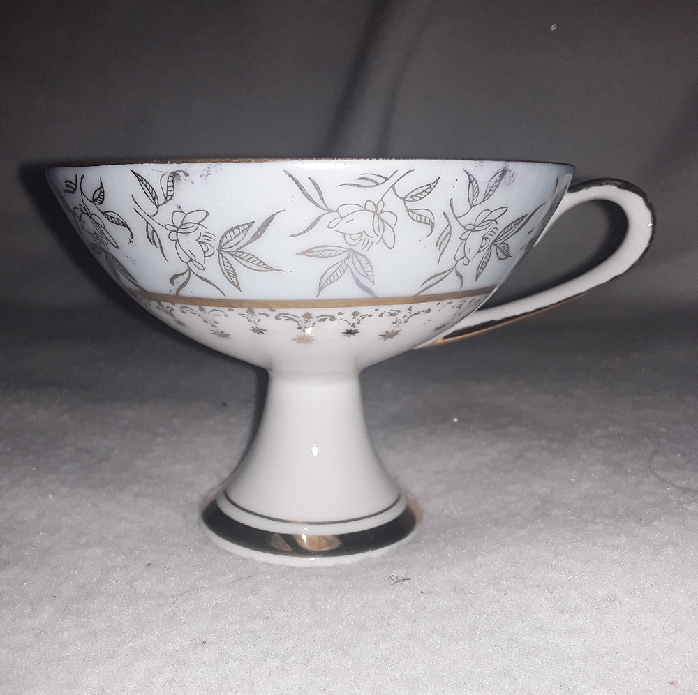 Vintage Mother Of Pearl Pedestal Teacup Made In Japan